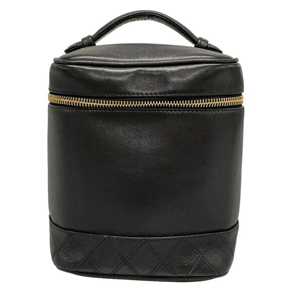 Auth CHANEL Bicolore Black Lambskin Vanity Bag Gold hardware - Picture 1 of 16